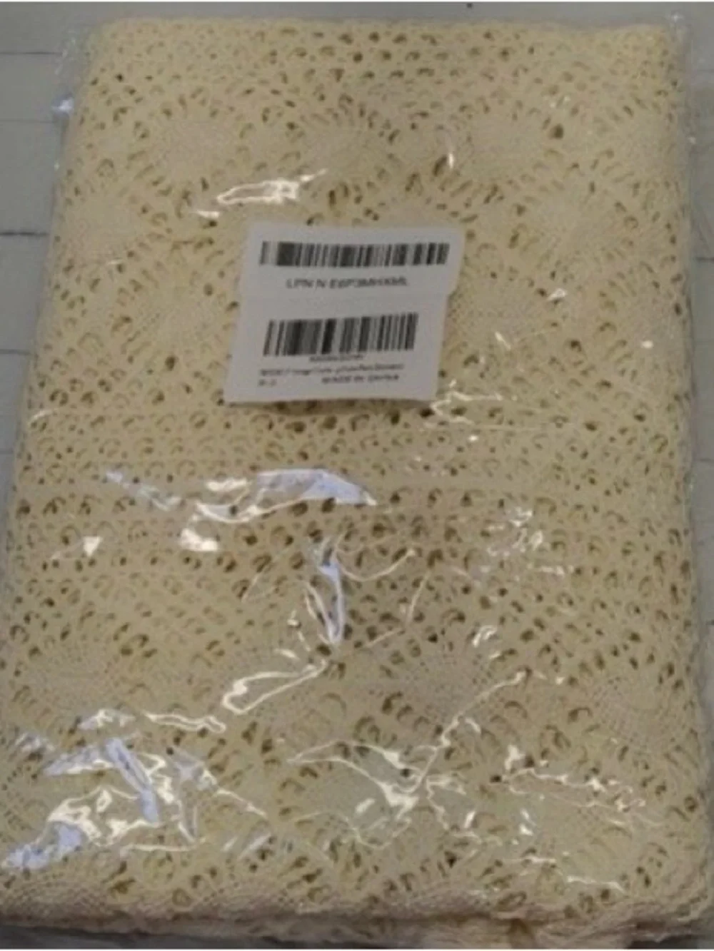 Boho Crochet Tablecloth with Tassels - Cream